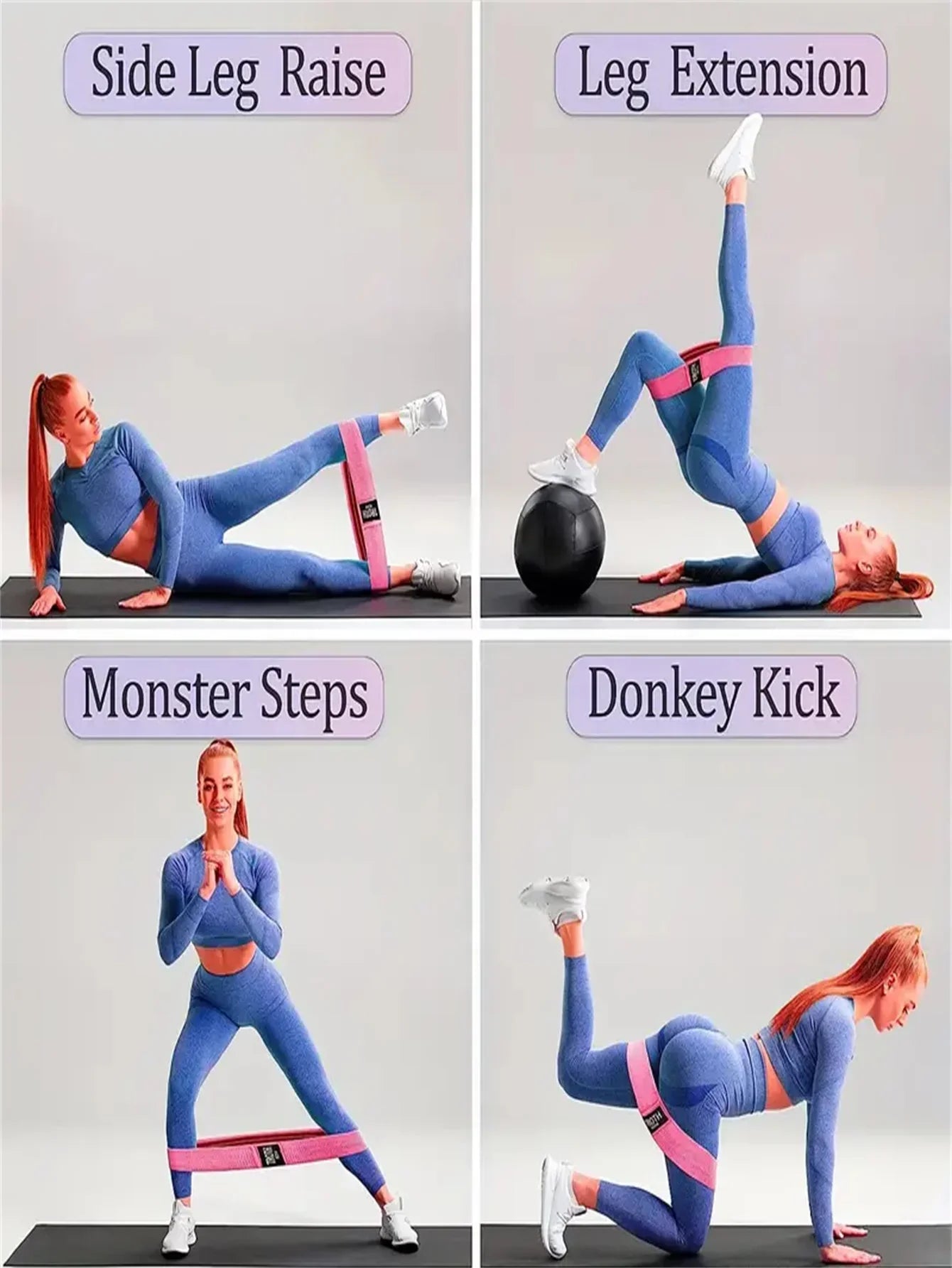 Bandes Élastiques Pilates Yoga - Exercice Jambes