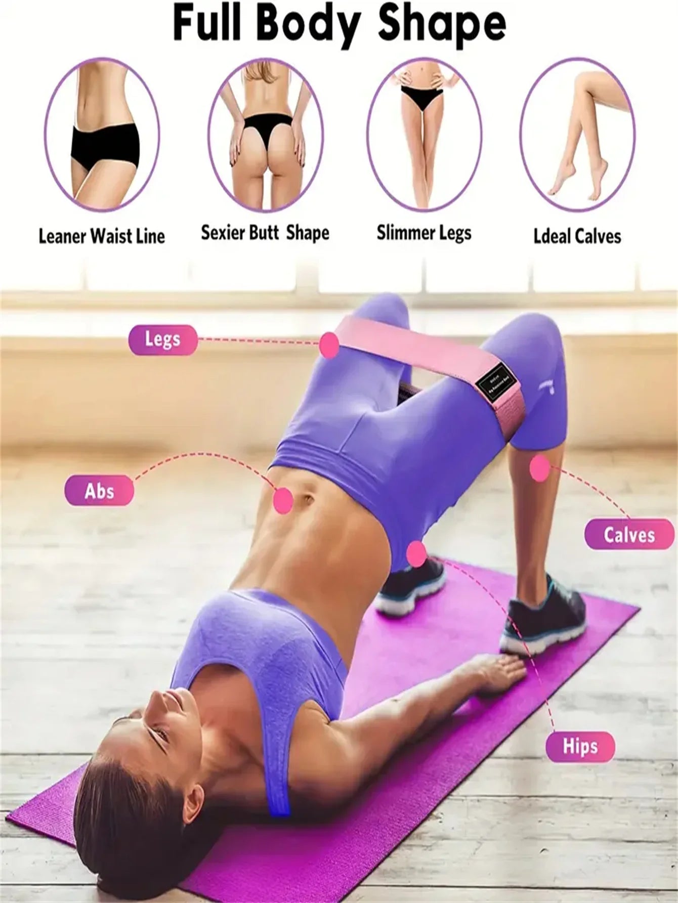 Bandes Élastiques Pilates Yoga - Exercice Jambes