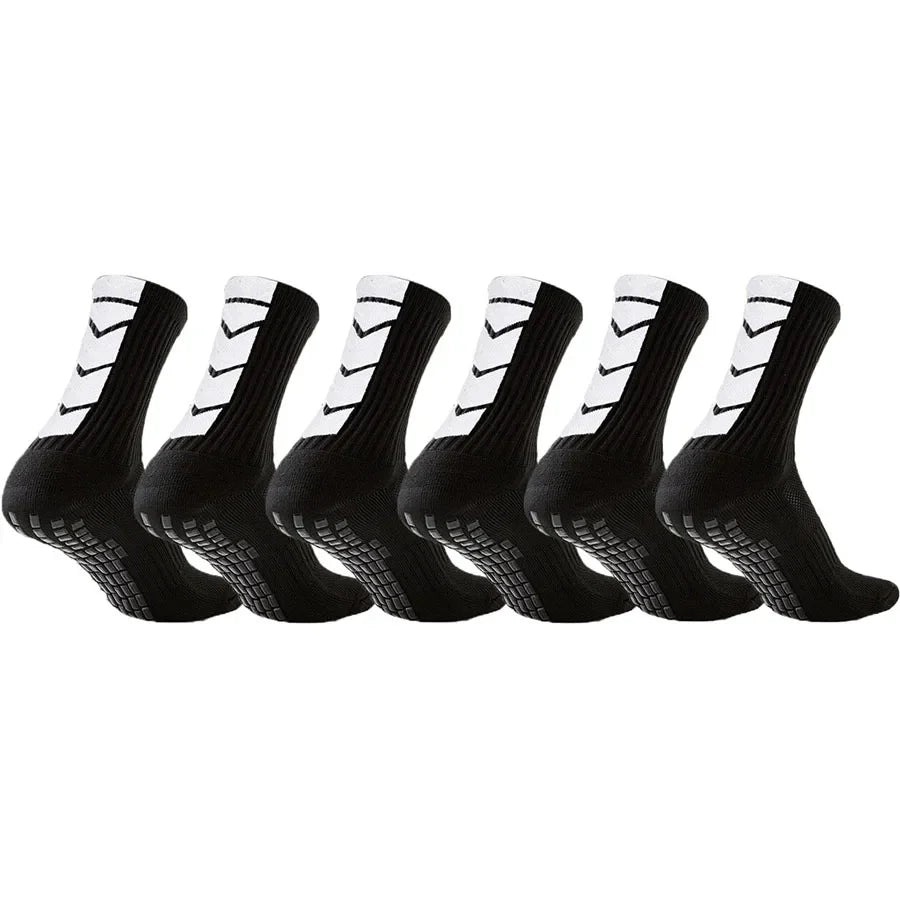 6Pairs Men Women Towel Bottom Athletic Socks for Football Basketball Baseball Rugby Soccer Running Tennis Non Slip