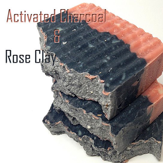 Bay Rum Activated Charcoal And Rose Clay Healing Bar, Natural Cold Process